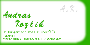 andras kozlik business card